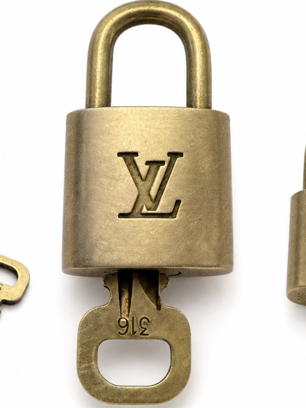 Louis Vuitton Brass Padlock & Key No. 316 Made in France